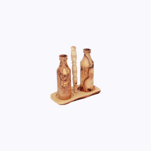 Oil-and-vinegar-Holder-olive-wood-holder