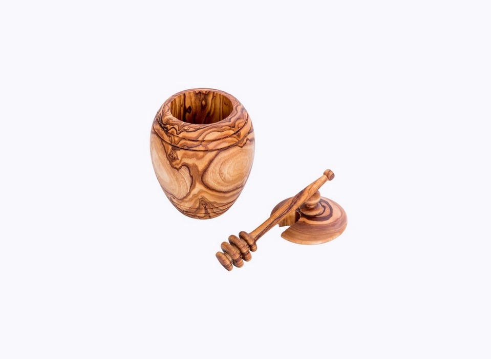 Barrel-Honey-Pot-olive-wood-satix