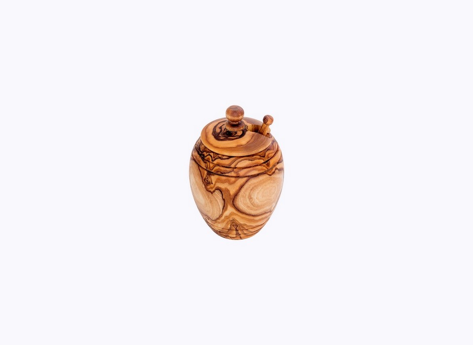 Barrel-Honey-Pot-olive-wood-satix