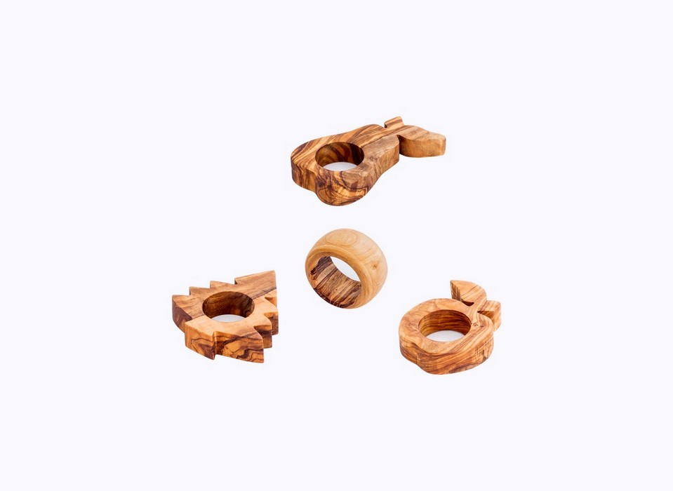 Olive wood napkin rings deals