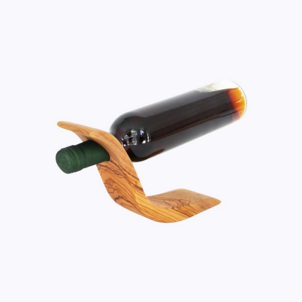 S Shaped Bottle Holder-olive-wood-satix